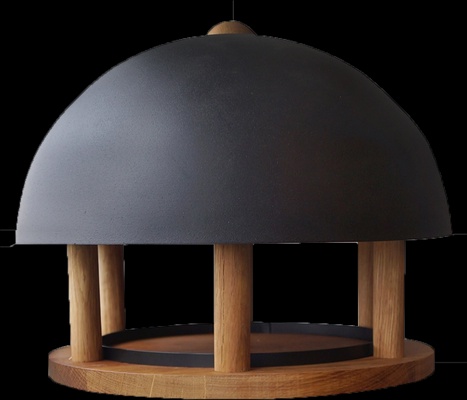 Mesa Comedero para Pajaros Redondo con Techo Negro